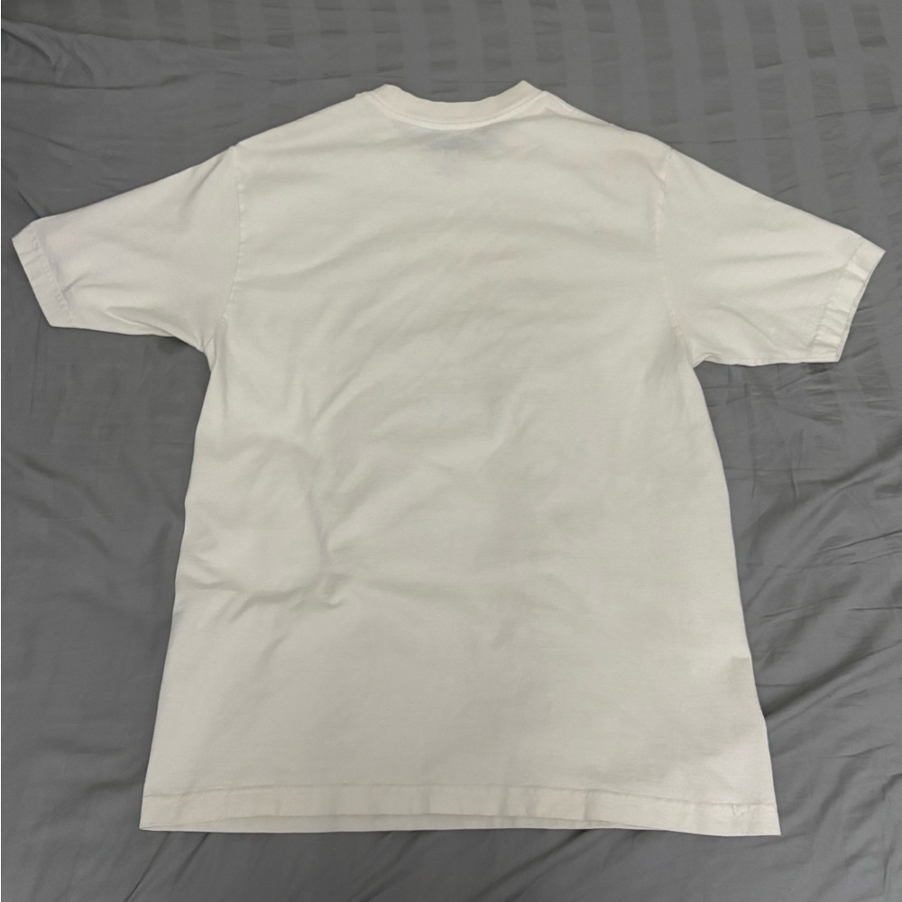White T-Shirt with Graphic Face Design - Picture 2 of 5